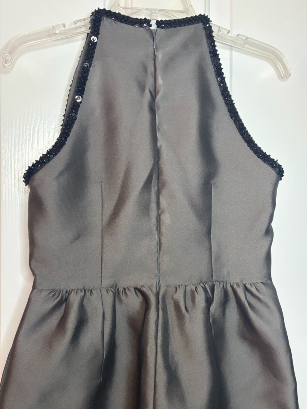 EUC Prada Women’s Charcoal Gray W Black Beads and Sequin Trim Dress size 40/ US4 - Picture 8 of 14